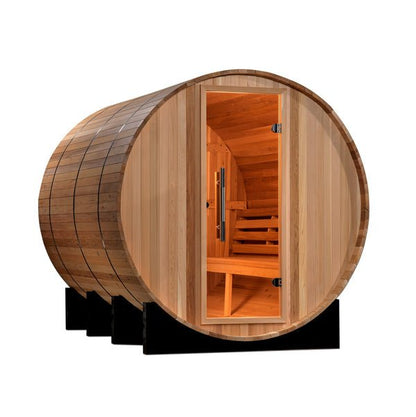 Golden Designs Outdoor Traditional Barrel Sauna "Marstrand Edition" 6-Person w/ Canadian Red Cedar | Model: GDI-SJ-2006-CED - GDI-SJ-2006 CED