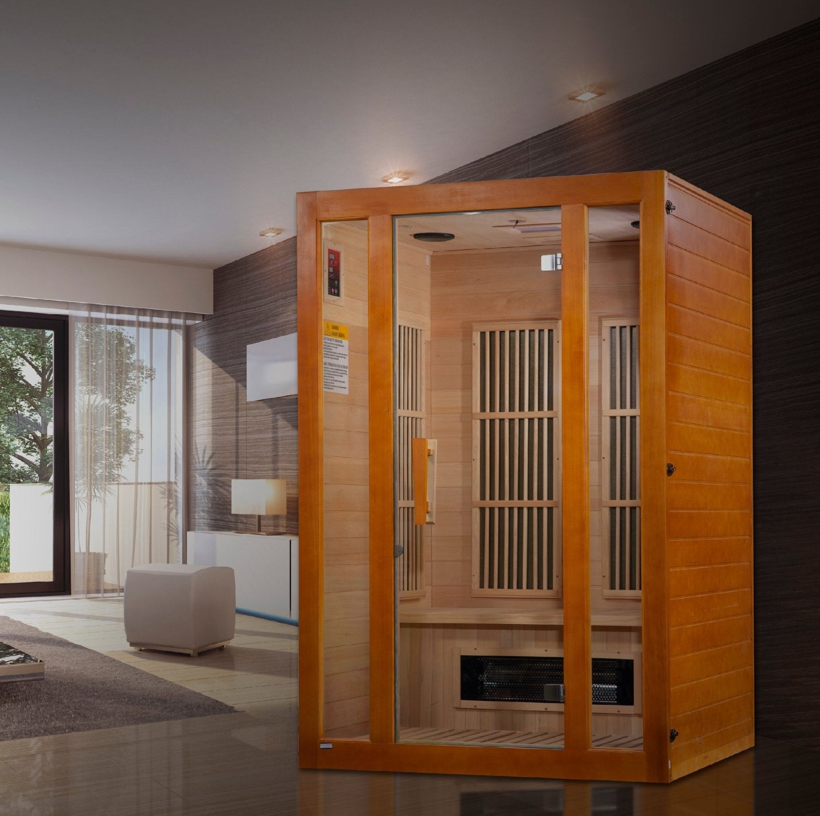 Golden Designs "Aspen" Low EMF 2-Person Maxxus FAR Infrared Sauna with Hemlock Wood | Model: MX-J206-02S - MX-J206-02S