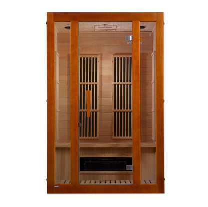 Golden Designs "Aspen" Low EMF 2-Person Maxxus FAR Infrared Sauna with Hemlock Wood | Model: MX-J206-02S - MX-J206-02S