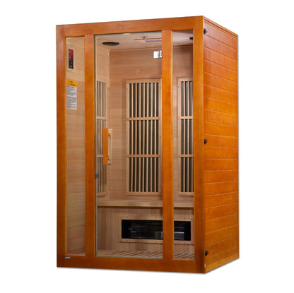 Golden Designs "Aspen" Low EMF 2-Person Maxxus FAR Infrared Sauna with Hemlock Wood | Model: MX-J206-02S - MX-J206-02S