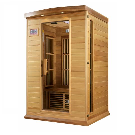 Golden Design Low EMF 2-Person Maxxus FAR Infrared Sauna with Hemlock Wood | Model: MX-K206-01 - MX-K206-01
