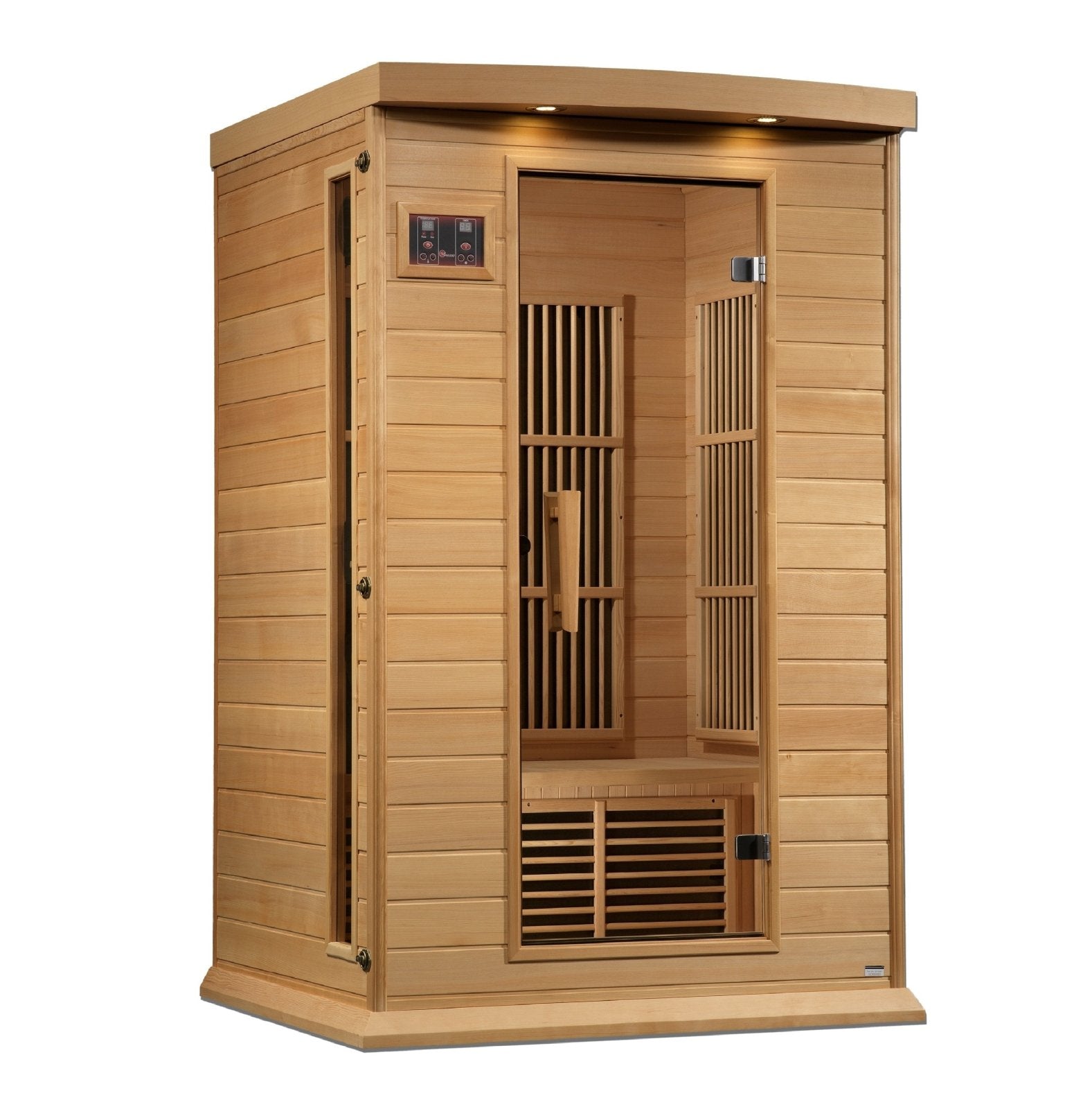 Golden Designs Near Zero EMF 2-Person Maxxus FAR Infrared Sauna with  Hemlock Wood | Model: MX-K206-01-ZF