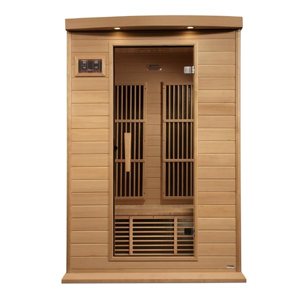 Golden Designs Near Zero EMF 2-Person Maxxus FAR Infrared Sauna with Hemlock Wood | Model: MX-K206-01-ZF || - MX-K206-01-ZF