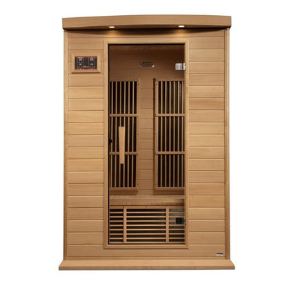 Golden Designs Near Zero EMF 2-Person Maxxus FAR Infrared Sauna with Hemlock Wood | Model: MX-K206-01-ZF - MX-K206-01-ZF