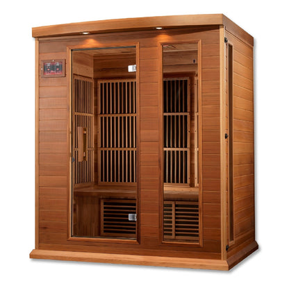 Golden Design Low EMF 3-Person Maxxus FAR Infrared Sauna with Red Cedar Wood | Model: MX-K306-01 CED - MX-K306-01 CED