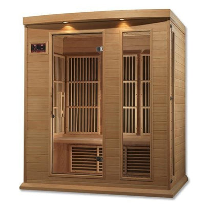 Golden Design Low EMF 3-Person Maxxus FAR Infrared Sauna with Hemlock Wood | Model: MX-K306-01 - MX-K306-01