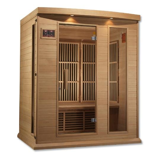 Golden Design Low EMF 3-Person Maxxus FAR Infrared Sauna with Hemlock Wood | Model: MX-K306-01 - MX-K306-01