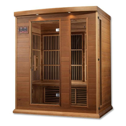 Golden Designs Near Zero EMF 3-Person Maxxus FAR Infrared Sauna with Red Cedar Wood | Model: MX-K306-01-ZF CED - MX-K306-01-ZF CED