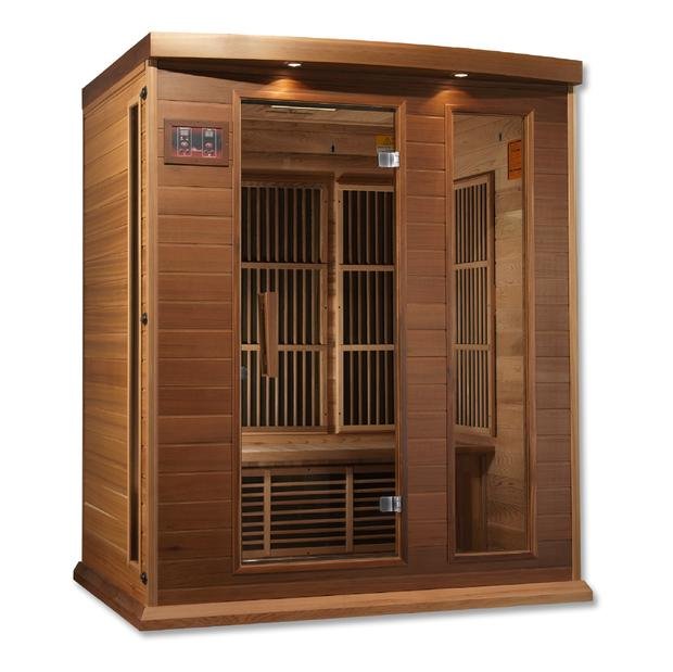 Golden Designs Near Zero EMF 3-Person Maxxus FAR Infrared Sauna with Red Cedar Wood | Model: MX-K306-01-ZF CED - MX-K306-01-ZF CED