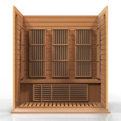 Golden Designs Near Zero EMF 3-Person Maxxus FAR Infrared Sauna with Red Cedar Wood | Model: MX-K306-01-ZF CED - MX-K306-01-ZF CED