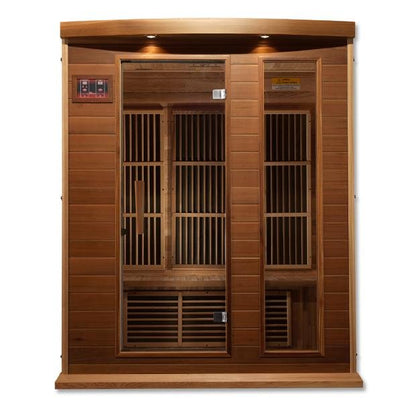 Golden Designs Near Zero EMF 3-Person Maxxus FAR Infrared Sauna with Red Cedar Wood | Model: MX-K306-01-ZF CED - MX-K306-01-ZF CED