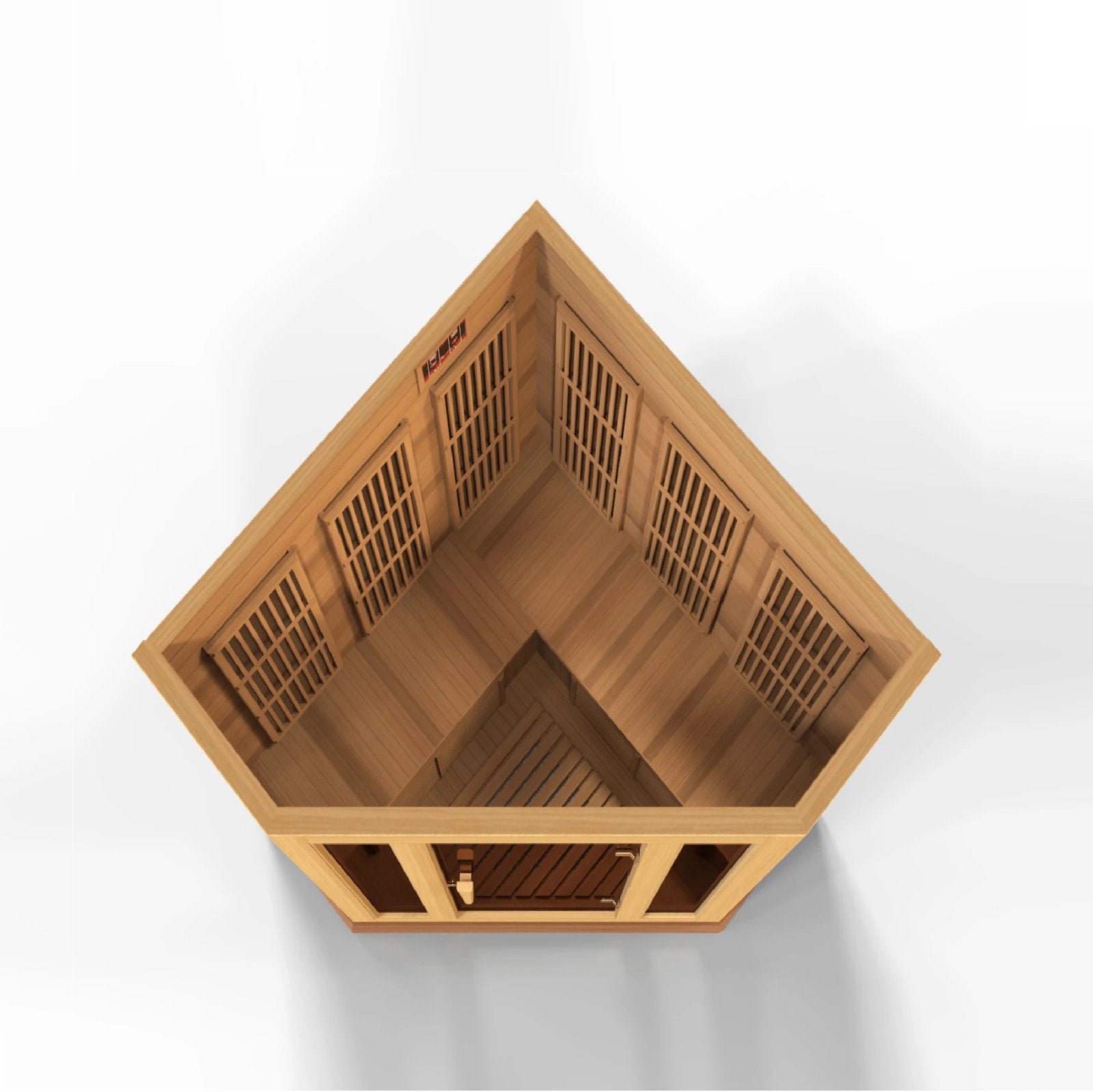 Golden Design Low EMF 3-Person Maxxus FAR Infrared Sauna Corner Unit with Red Cedar Wood | Model: MX-K356-01 CED - MX-K356-01 CED