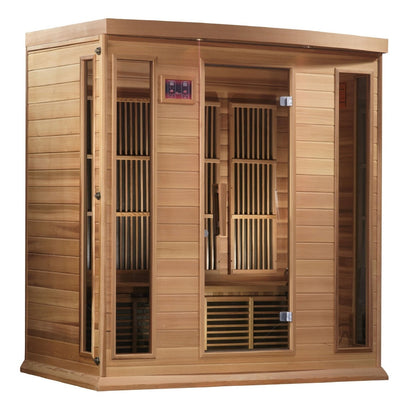 Golden Design Low EMF 4-Person Maxxus FAR Infrared Sauna with Red Cedar Wood | Model: MX-K406-01 CED - MX-K406-01 CED