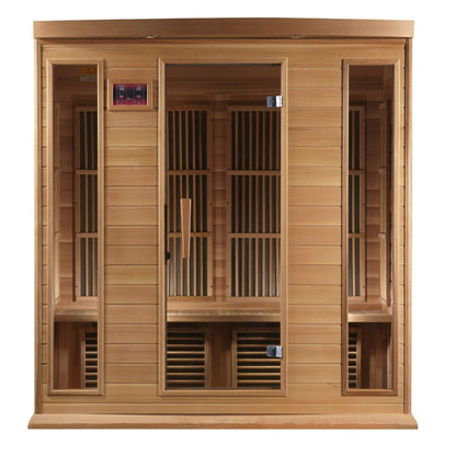 Golden Design Low EMF 4-Person Maxxus FAR Infrared Sauna with Red Cedar Wood | Model: MX-K406-01 CED - MX-K406-01 CED