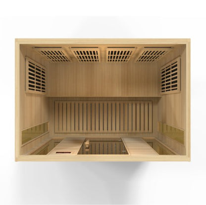 Golden Design Low EMF 4-Person Maxxus FAR Infrared Sauna with Red Cedar Wood | Model: MX-K406-01 CED - MX-K406-01 CED