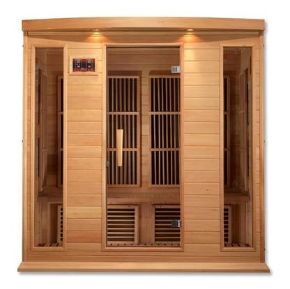 Golden Design Low EMF 4-Person Maxxus FAR Infrared Sauna with Hemlock Wood | Model: MX-K406-01 - MX-K406-01