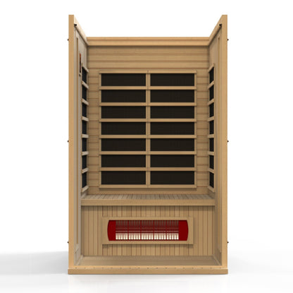 Golden Designs Low EMF 2-Person Maxxus FAR Infrared Sauna with Hemlock Wood | Model: MX-LS2-01 || - MX-LS2-01