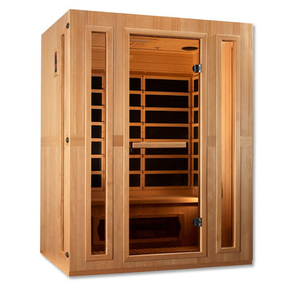 Golden Designs Low EMF 3-Person Maxxus FAR Infrared Sauna with Hemlock Wood | Model: MX-LS3-01 - MX-LS3-01