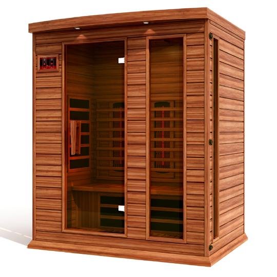 Golden Designs Near Zero EMF 3-Person Maxxus Full Spectrum FAR Infrared Sauna with Red Cedar Wood | Model: MX-M306-01-FS CED - MX-M306-01-FS CED